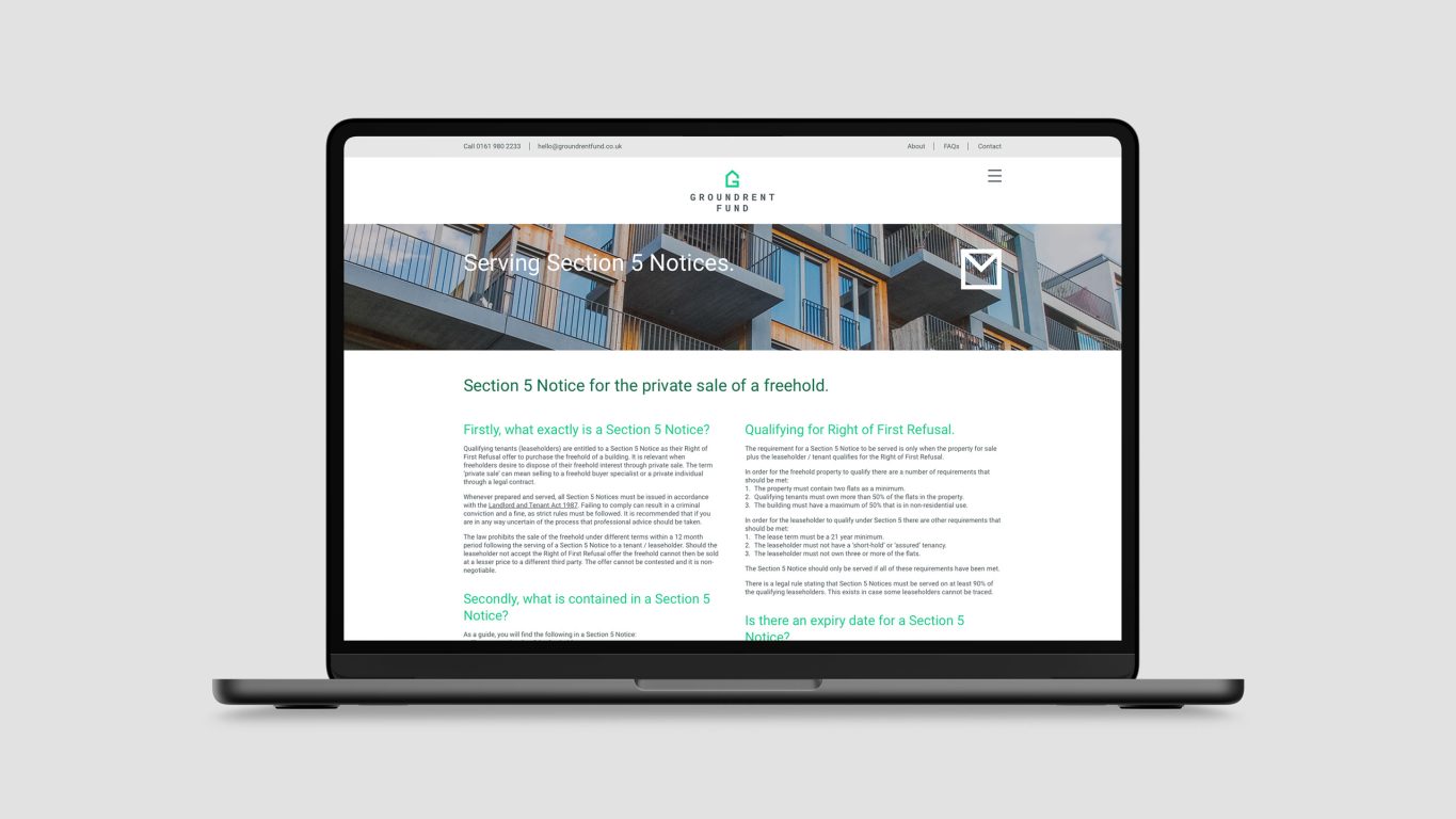 Property marketing, branding and website for Groundrent Fund